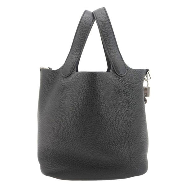 HERMES Picotin Lock 18 Taurillon Clemence Leather Hobo Bag Black