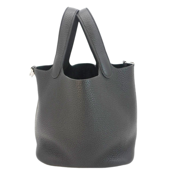 HERMES Picotin Lock 18 Taurillon Clemence Leather Hobo Bag Black