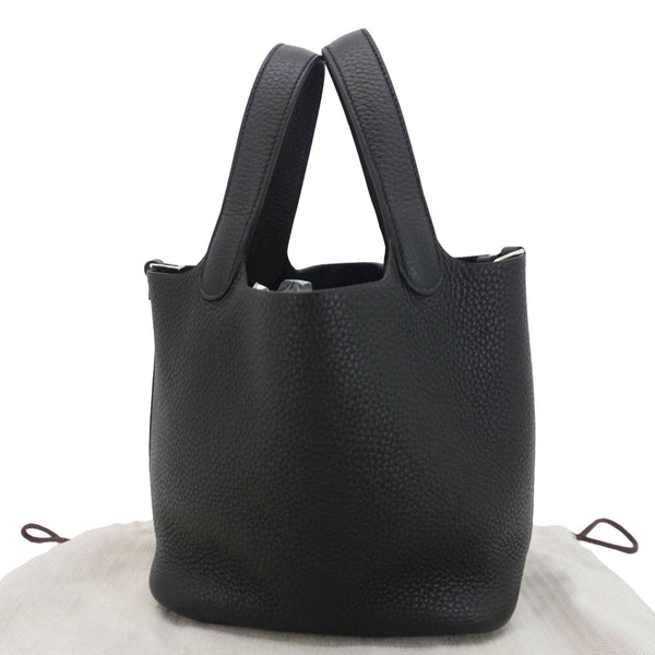 HERMES Picotin Lock 18 Taurillon Clemence Leather Hobo Bag Black