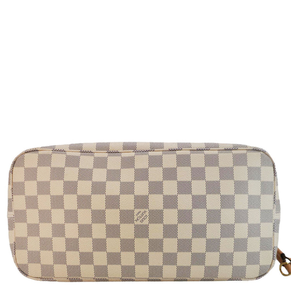 LOUIS VUITTON Neverfull Braided MM Damier Azur Tote Shoulder Bag White