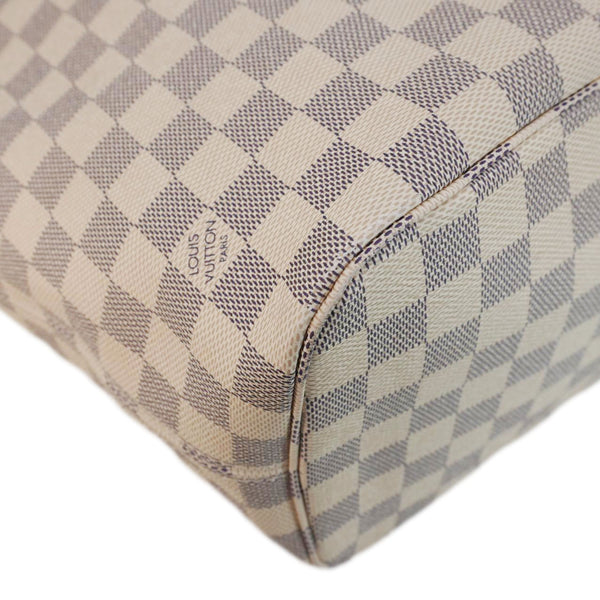 LOUIS VUITTON Neverfull Braided MM Damier Azur Tote Shoulder Bag White