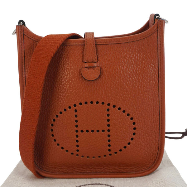 HERMES Evelyne Taurillon Leather Crossbody Bag Cuivre