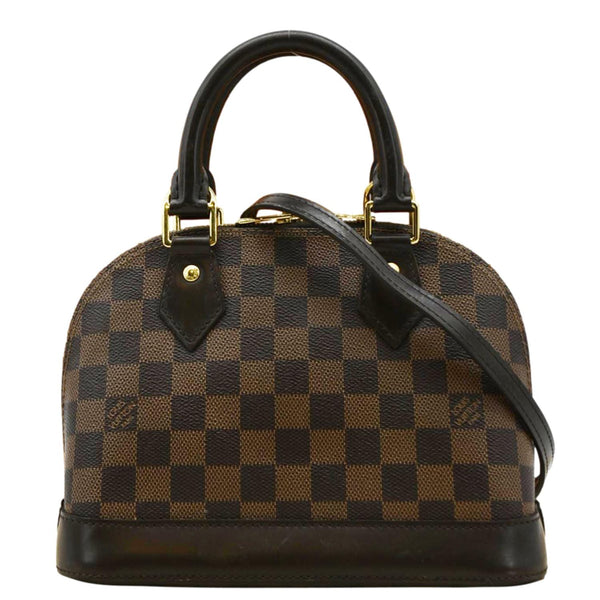 LOUIS VUITTON Alma BB Damier Ebene Satchel Crossbody Bag Brown