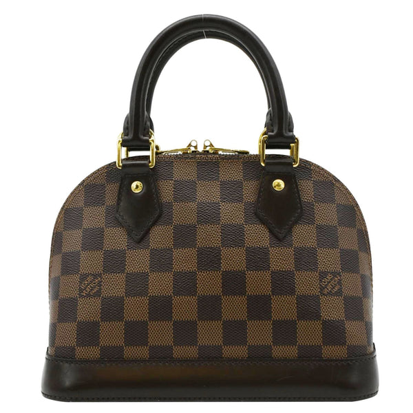 LOUIS VUITTON Alma BB Damier Ebene Satchel Crossbody Bag Brown