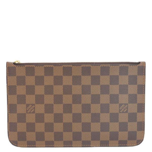 LOUIS VUITTON Wristlet Pochette Damier Ebene Pouch Brown