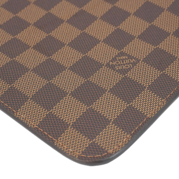 LOUIS VUITTON Wristlet Pochette Damier Ebene Pouch Brown