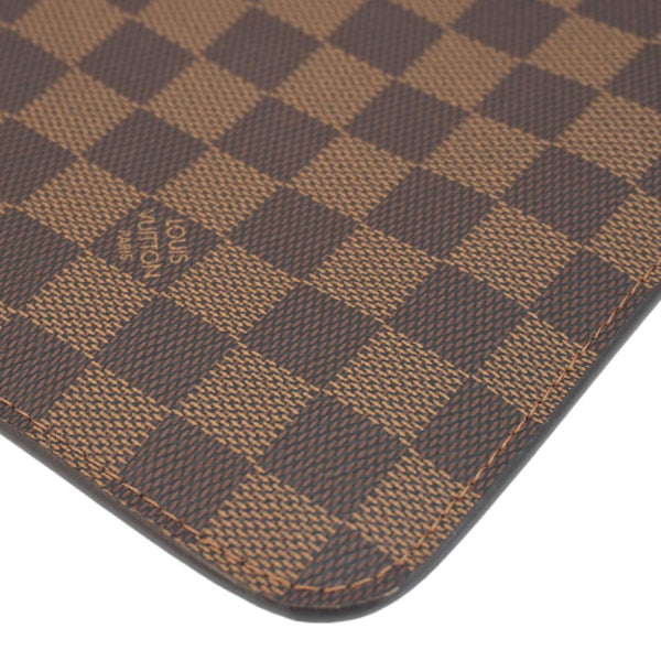 LOUIS VUITTON Wristlet Pochette Damier Ebene Pouch Brown