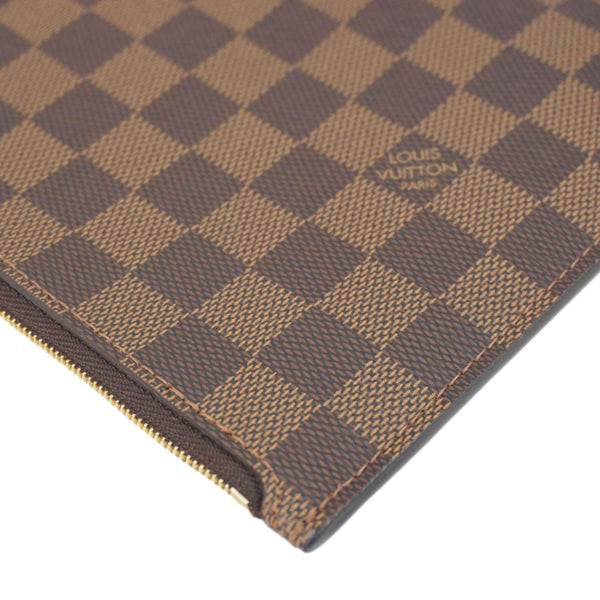 LOUIS VUITTON Wristlet Pochette Damier Ebene Pouch Brown