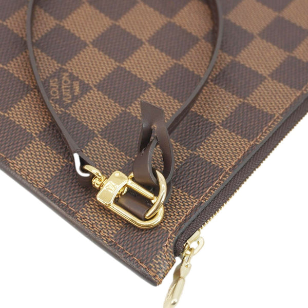 LOUIS VUITTON Wristlet Pochette Damier Ebene Pouch Brown