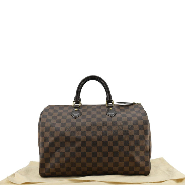 LOUIS VUITTON Speedy 35 Damier Ebene Satchel Bag Brown