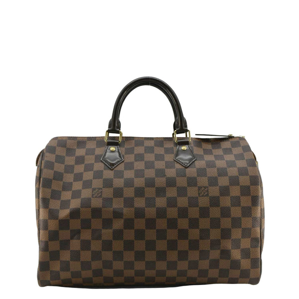 LOUIS VUITTON Speedy 35 Damier Ebene Satchel Bag Brown