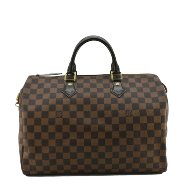 LOUIS VUITTON Speedy 35 Damier Ebene Satchel Bag Brown