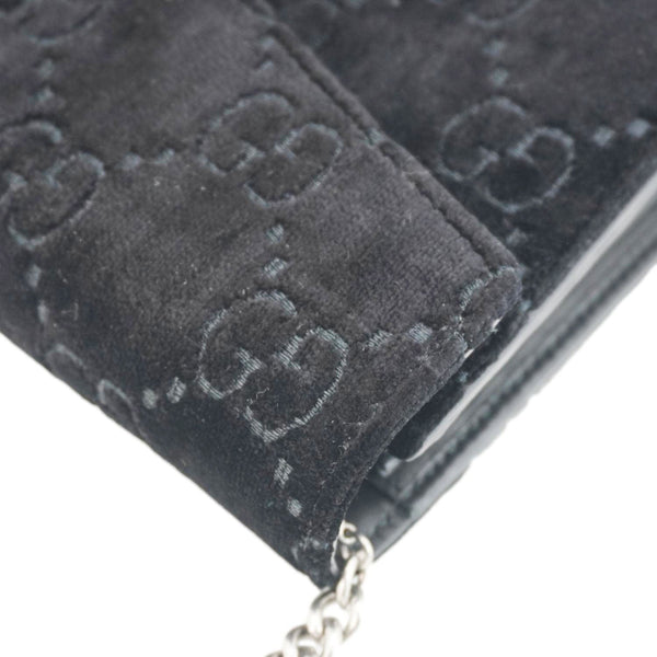 GUCCI Dionysus Mini GG Monogram Velvet Crossbody Bag Black 401231