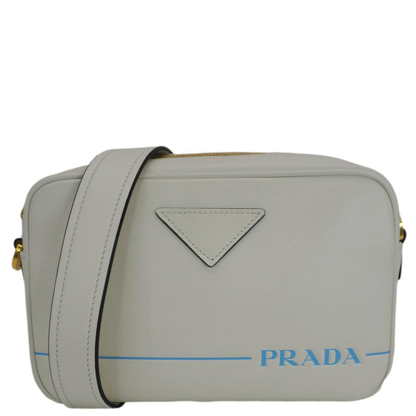 PRADA Mirage Leather Camera Crossbody Bag White