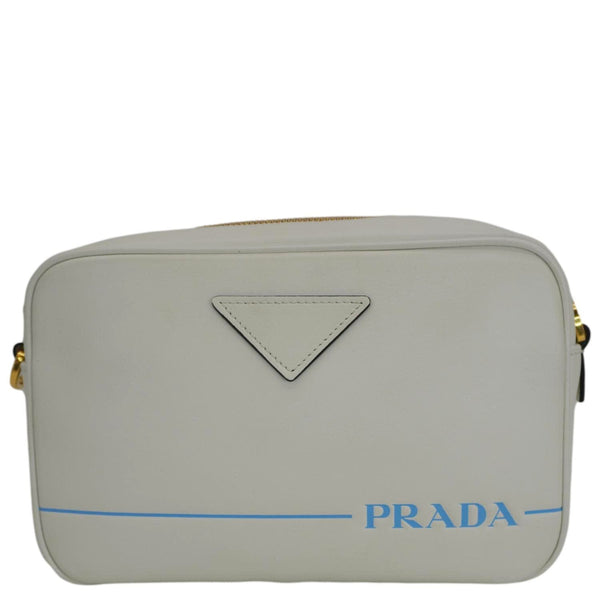 PRADA Mirage Leather Camera Crossbody Bag White