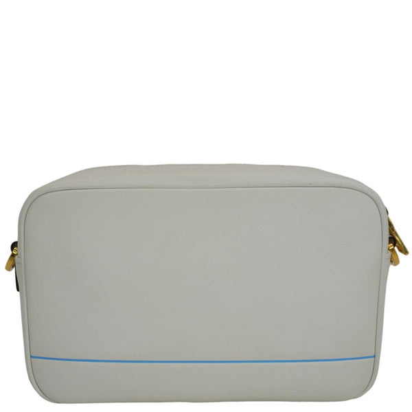 PRADA Mirage Leather Camera Crossbody Bag White