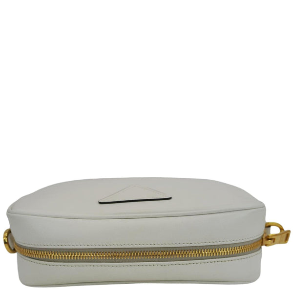 PRADA Mirage Leather Camera Crossbody Bag White