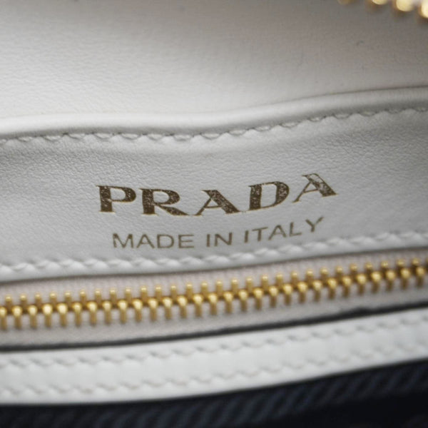 PRADA Mirage Leather Camera Crossbody Bag White