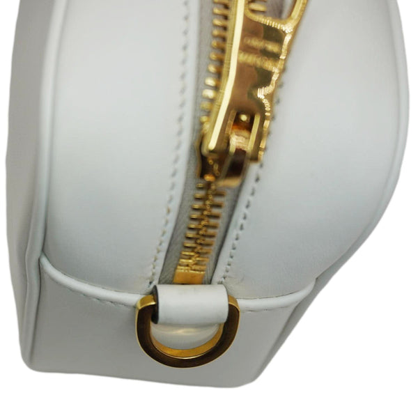 PRADA Mirage Leather Camera Crossbody Bag White