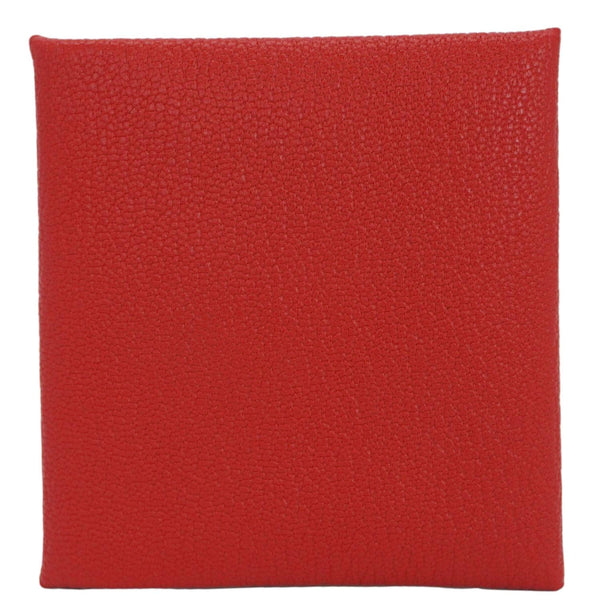 HERMES Calvi Leather Card Holder Red