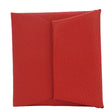 HERMES Calvi Leather Card Holder Red