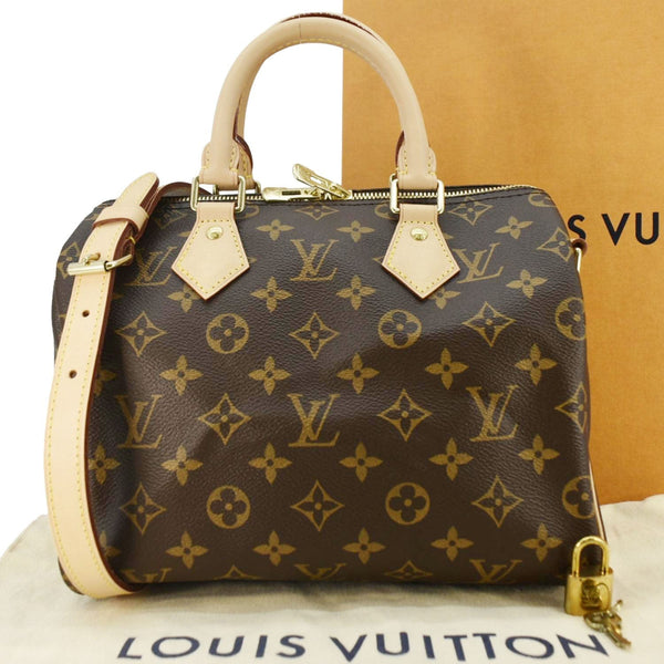 LOUIS VUITON Speedy 25 Bandouliere Monogram Canvas Shoulder Bag Brown