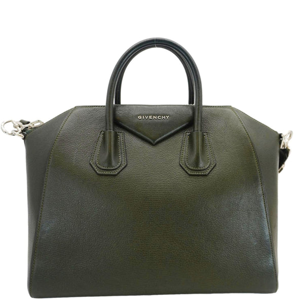 GIVENCHY Antigona Leather Shoulder Bag Olive Green