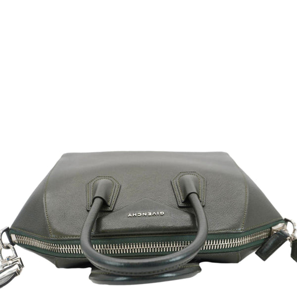 GIVENCHY Antigona Leather Shoulder Bag Olive Green