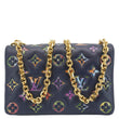 LOUIS VUITTON Coussin Pochette Garden Embossed Leather Crossbody Bag Navy Blue