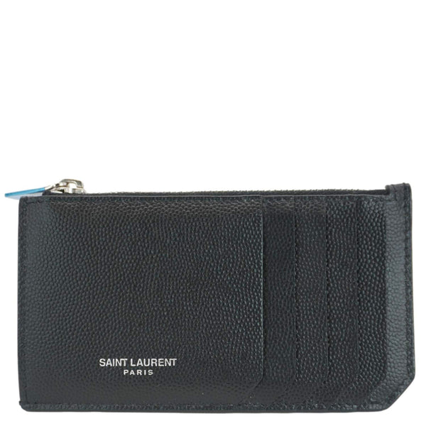 YVES SAINT LAURENT Leather Coin Card holder Black