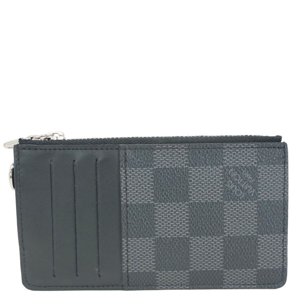 LOUIS VUITTON Damier Graphite Coin Card Holder Black