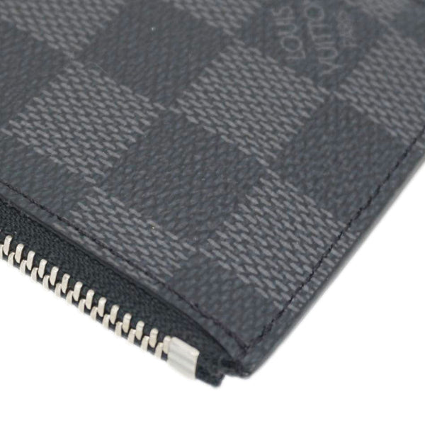 LOUIS VUITTON Damier Graphite Coin Card Holder Black