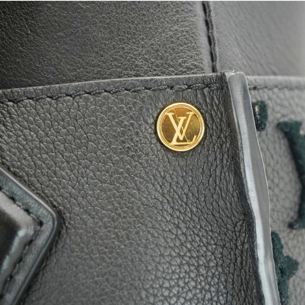 LOUIS VUITTON On My Side MM Monogram Tuffetage Leather Shoulder Bag Black