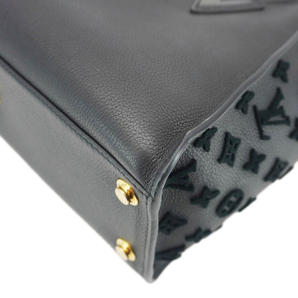 LOUIS VUITTON On My Side MM Monogram Tuffetage Leather Shoulder Bag Black