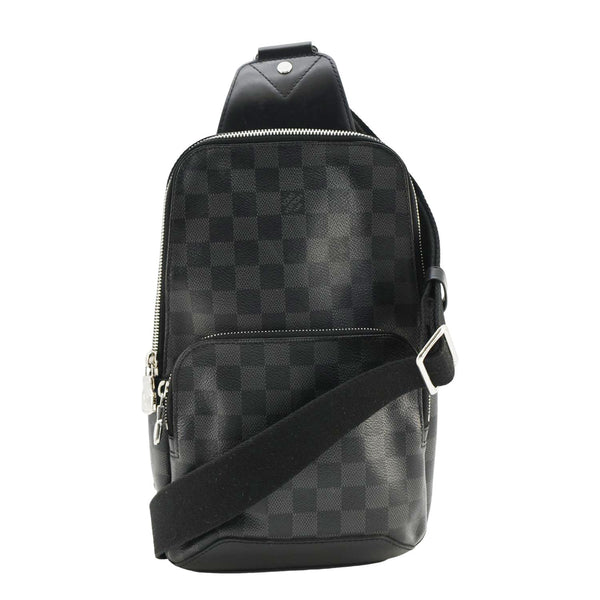 LOUIS VUITTON Avenue Sling Damier Graphite Backpack Bag Black