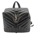 YVES SAINT LAURENT Loulou Small Monogram Calfskin Y Quilted Backpack Black