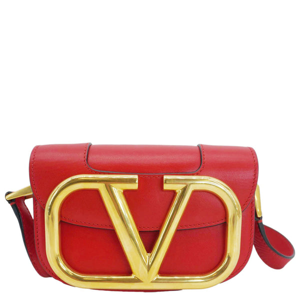 VALENTINO Garavani Supervee Leather Crossbody Bag Red