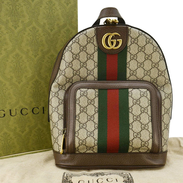 GUCCI Ophidia Small GG Supreme Canvas Backpack Beige 547965