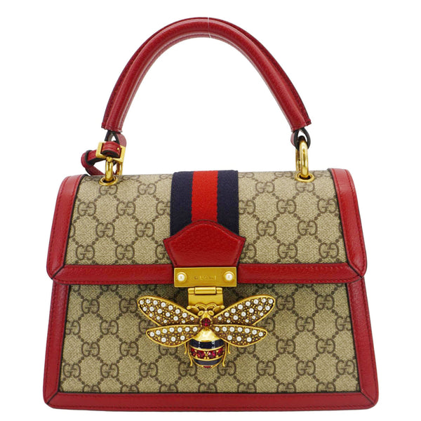 GUCCI Queen Margaret Bee GG Supreme Canvas Shoulder Bag Red 476541