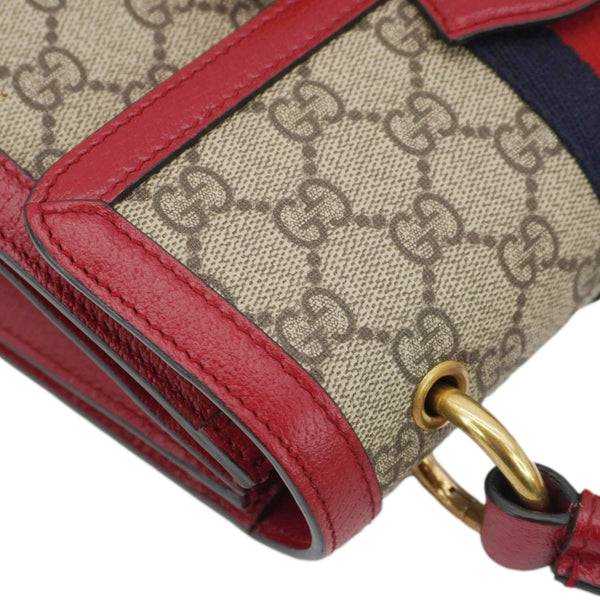 GUCCI Queen Margaret Bee GG Supreme Canvas Shoulder Bag Red 476541