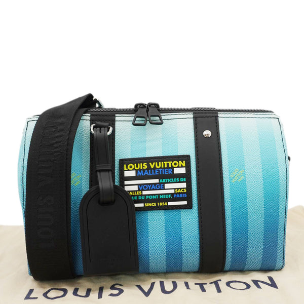 LOUIS VUITTON City Keepall Damier Stripes Shoulder Bag Gradient Blue