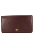 CHANEL Vintage L-Yen Leather Wallet Burgundy