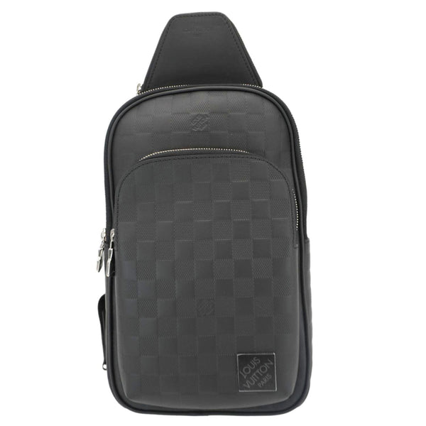 LOUIS VUITTON Avenue Sling Damier Infini Leather Backpack Bag Black