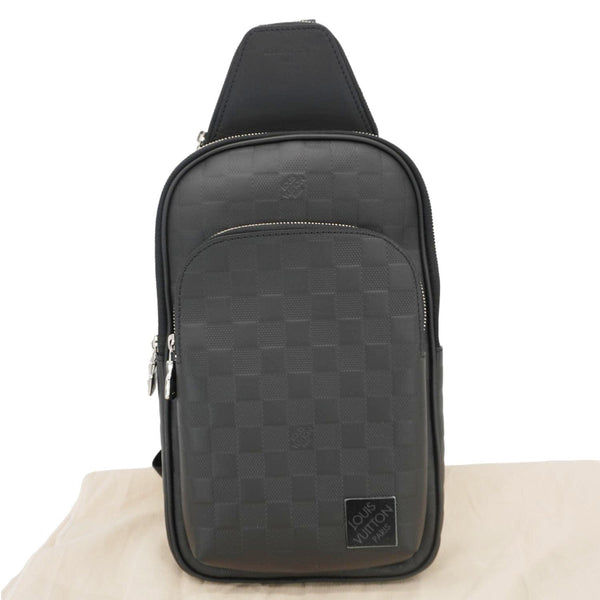 LOUIS VUITTON Avenue Sling Damier Infini Leather Backpack Bag Black