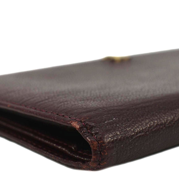 CHANEL Vintage L-Yen Leather Wallet Burgundy