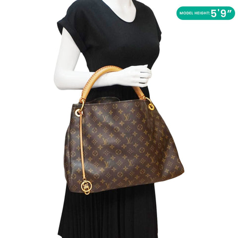 LOUIS VUITTON Artsy MM Monogram Canvas Hobo Bag Brown