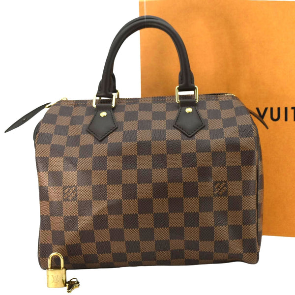 LOUIS VUITTON Speedy 25 Damier Ebene Satchel Bag Brown