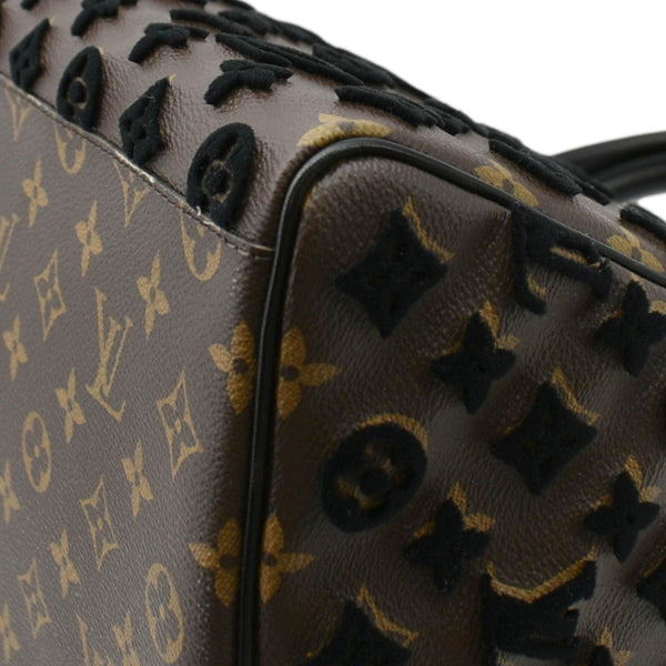 LOUIS VUITTON Keepall Triangle 50 Monogram Tuffetage Travel Bag Black