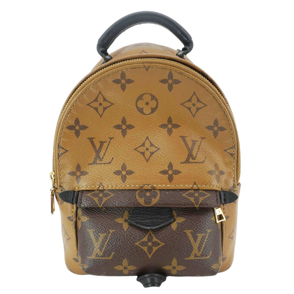 LOUIS VUITTON Palm Springs Mini Monogram Reverse Canvas Backpack Bag Brown