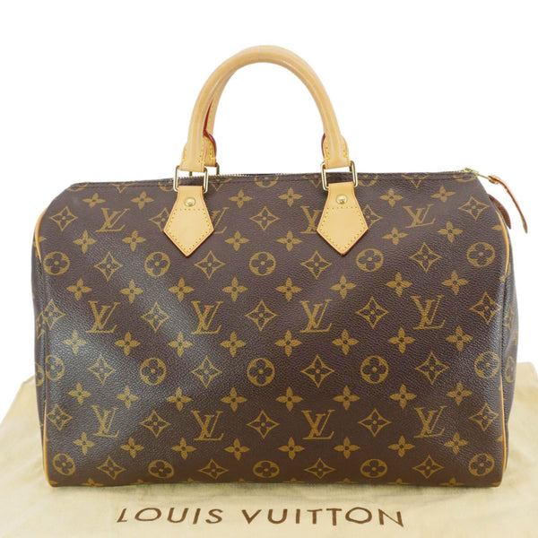 LOUIS VUITTON Speedy 30 Monogram Canvas Satchel Bag Brown